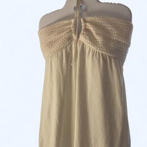 Cream strapless dress with crochet detailing M No Boundaries